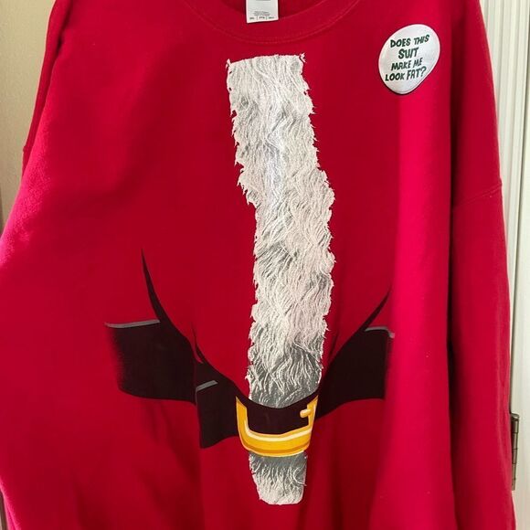 Men’s Substantial Santa Sweatshirt Does This Suit Make Me Look Fat 3XLTG - Picture 15 of 15